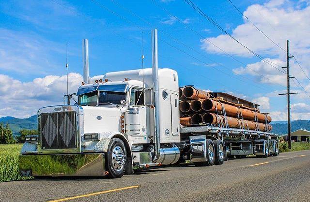 A white semi-truck